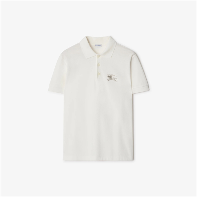 burberry metallic ekd embroidery cotton pique polo shirt